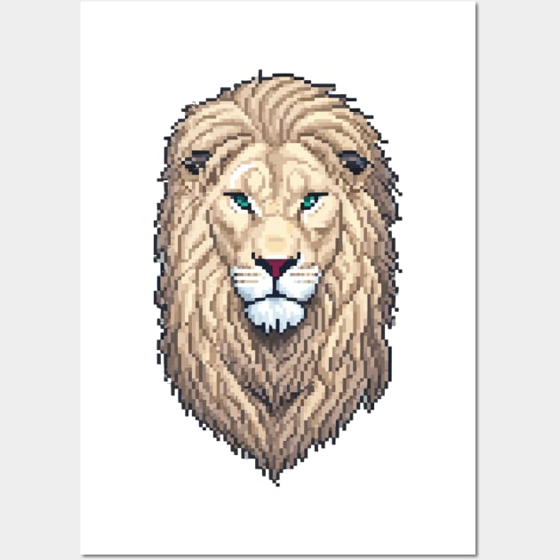 Head animal pixel art Wall Art by vectorclothes